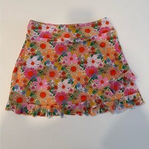 Lime Ricki Floral Print Women's Tennis Skirt Sz Large